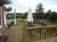 Decking in garden of Holly Crest Lodge B&B accommodation, Donegal Road, Killybegs, South West Co. Donegal, Ireland